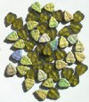 50 10x8mm Transparent Matte Olive AB Leaf Beads
